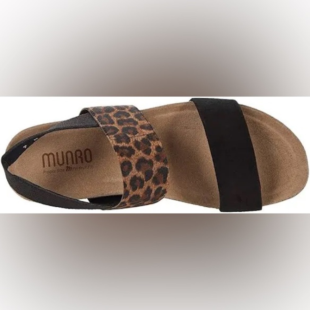 S74. Munro Pisces Women's Leopard Print Stretch Sandals 6.5WW - Picture 2 of 10